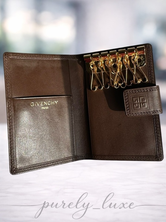 Givenchy Accessories - Givenchy Brown Leather Key & Card Holder